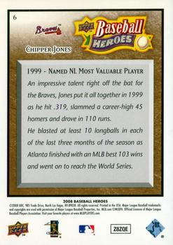 2008 Upper Deck Baseball Heroes - Brown #6 Chipper Jones Back