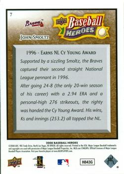 2008 Upper Deck Baseball Heroes - Brown #7 John Smoltz Back