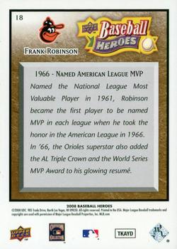 2008 Upper Deck Baseball Heroes - Brown #18 Frank Robinson Back