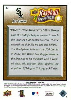 2008 Upper Deck Baseball Heroes - Brown #42 Jim Thome Back