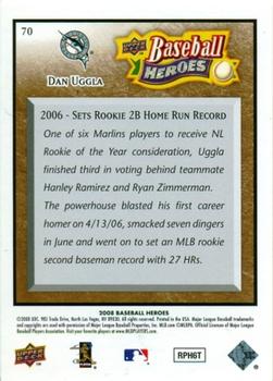 2008 Upper Deck Baseball Heroes - Brown #70 Dan Uggla Back