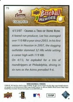 2008 Upper Deck Baseball Heroes - Brown #75 Carlos Lee Back