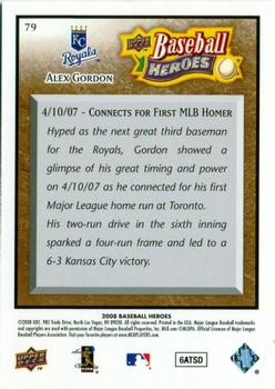 2008 Upper Deck Baseball Heroes - Brown #79 Alex Gordon Back