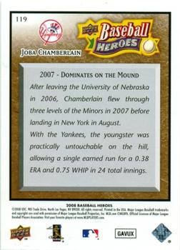 2008 Upper Deck Baseball Heroes - Brown #119 Joba Chamberlain Back