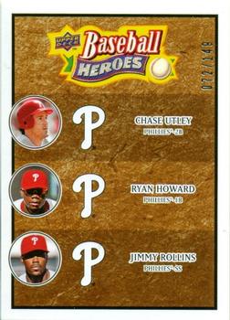 2008 Upper Deck Baseball Heroes - Brown #191 Chase Utley / Ryan Howard / Jimmy Rollins Front