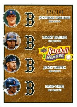 2008 Upper Deck Baseball Heroes - Brown #198 Jonathan Papelbon / Manny Ramirez / Jason Varitek / David Ortiz Front