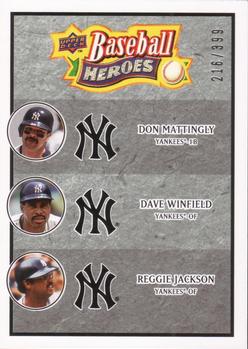 2008 Upper Deck Baseball Heroes - Charcoal #190 Don Mattingly / Dave Winfield / Reggie Jackson Front
