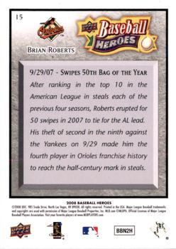 2008 Upper Deck Baseball Heroes - Charcoal #15 Brian Roberts Back