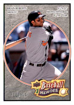 2008 Upper Deck Baseball Heroes - Charcoal #15 Brian Roberts Front