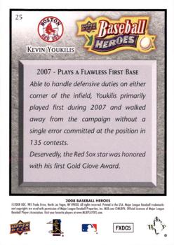 2008 Upper Deck Baseball Heroes - Charcoal #25 Kevin Youkilis Back