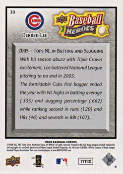 2008 Upper Deck Baseball Heroes - Charcoal #38 Derrek Lee Back