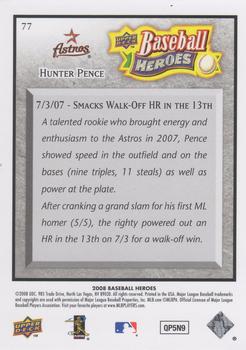 2008 Upper Deck Baseball Heroes - Charcoal #77 Hunter Pence Back