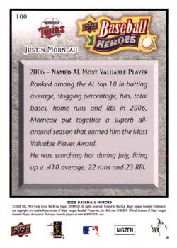 2008 Upper Deck Baseball Heroes - Charcoal #100 Justin Morneau Back