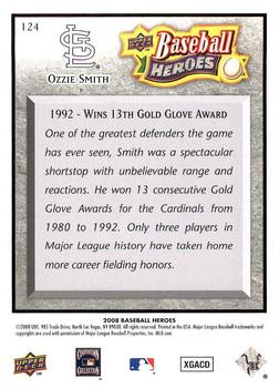 2008 Upper Deck Baseball Heroes - Charcoal #124 Ozzie Smith Back