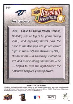 2008 Upper Deck Baseball Heroes - Charcoal #169 Roy Halladay Back