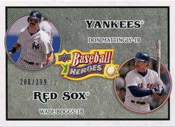 2008 Upper Deck Baseball Heroes - Charcoal #176 Don Mattingly / Wade Boggs Front