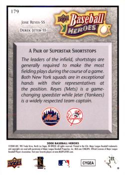 2008 Upper Deck Baseball Heroes - Charcoal #179 Jose Reyes / Derek Jeter Back