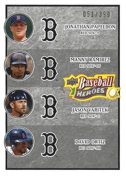 2008 Upper Deck Baseball Heroes - Charcoal #198 Jonathan Papelbon / Manny Ramirez / Jason Varitek / David Ortiz Front
