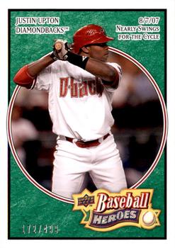 2008 Upper Deck Baseball Heroes - Emerald #4 Justin Upton Front