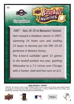 2008 Upper Deck Baseball Heroes - Emerald #46 Corey Hart Back