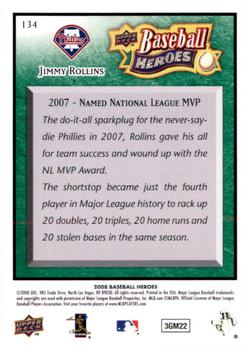 2008 Upper Deck Baseball Heroes - Emerald #134 Jimmy Rollins Back