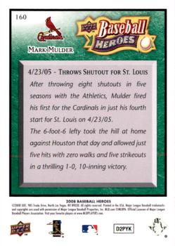 2008 Upper Deck Baseball Heroes - Emerald #160 Mark Mulder Back
