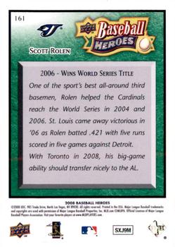 2008 Upper Deck Baseball Heroes - Emerald #161 Scott Rolen Back