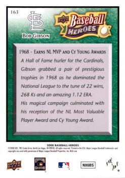 2008 Upper Deck Baseball Heroes - Emerald #163 Bob Gibson Back
