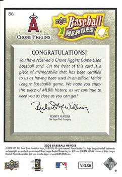 2008 Upper Deck Baseball Heroes - Memorabilia Black #86 Chone Figgins Back