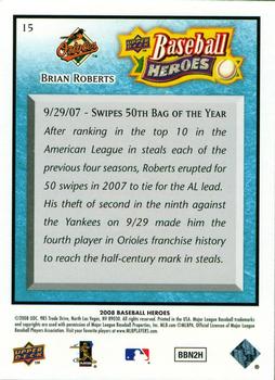 2008 Upper Deck Baseball Heroes - Light Blue #15 Brian Roberts Back