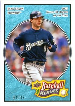 2008 Upper Deck Baseball Heroes - Light Blue #97 Ryan Braun Front