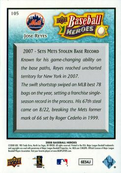 2008 Upper Deck Baseball Heroes - Light Blue #105 Jose Reyes Back