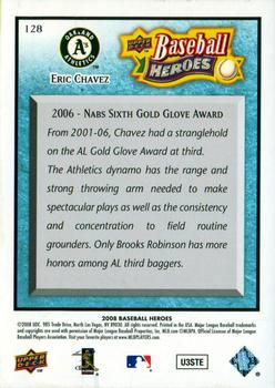 2008 Upper Deck Baseball Heroes - Light Blue #128 Eric Chavez Back