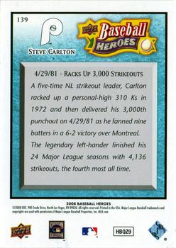 2008 Upper Deck Baseball Heroes - Light Blue #139 Steve Carlton Back
