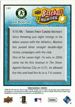 2008 Upper Deck Baseball Heroes - Light Blue #141 Joe Blanton Back
