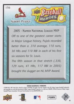 2008 Upper Deck Baseball Heroes - Light Blue #156 Albert Pujols Back