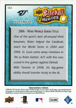 2008 Upper Deck Baseball Heroes - Light Blue #161 Scott Rolen Back
