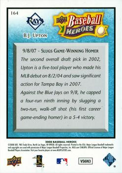 2008 Upper Deck Baseball Heroes - Light Blue #164 B.J. Upton Back