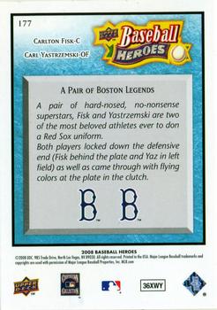 2008 Upper Deck Baseball Heroes - Light Blue #177 Carlton Fisk / Carl Yastrzemski Back