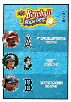 2008 Upper Deck Baseball Heroes - Light Blue #186 Vladimir Guerrero / Ichiro / Manny Ramirez Front