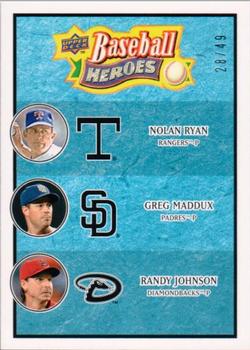 2008 Upper Deck Baseball Heroes - Light Blue #193 Nolan Ryan / Greg Maddux / Randy Johnson Front