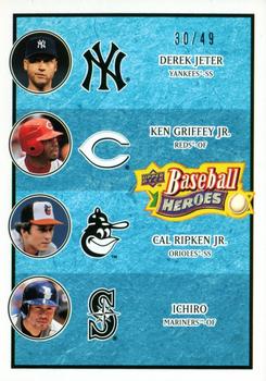 2008 Upper Deck Baseball Heroes - Light Blue #196 Derek Jeter / Ken Griffey Jr. / Cal Ripken Jr. / Ichiro Front