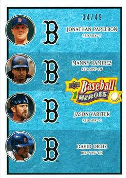 2008 Upper Deck Baseball Heroes - Light Blue #198 Jonathan Papelbon / Manny Ramirez / Jason Varitek / David Ortiz Front