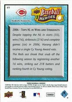 2008 Upper Deck Baseball Heroes - Light Blue #49 Aaron Harang Back