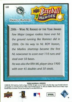 2008 Upper Deck Baseball Heroes - Light Blue #68 Hanley Ramirez Back