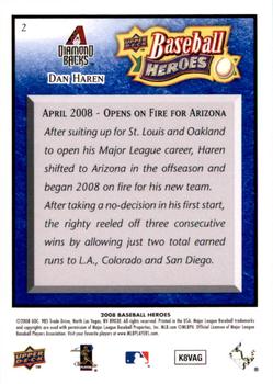 2008 Upper Deck Baseball Heroes - Navy Blue #2 Dan Haren Back