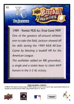 2008 Upper Deck Baseball Heroes - Navy Blue #81 Bo Jackson Back