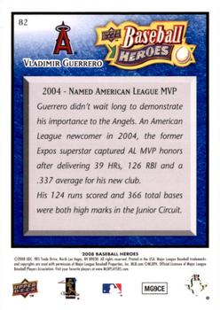2008 Upper Deck Baseball Heroes - Navy Blue #82 Vladimir Guerrero Back