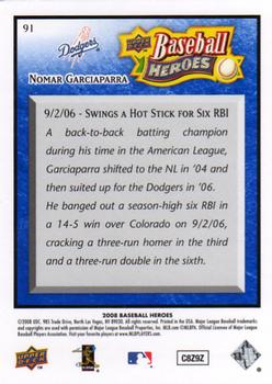 2008 Upper Deck Baseball Heroes - Navy Blue #91 Nomar Garciaparra Back