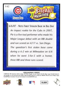2008 Upper Deck Baseball Heroes - Navy Blue #142 Felix Pie Back